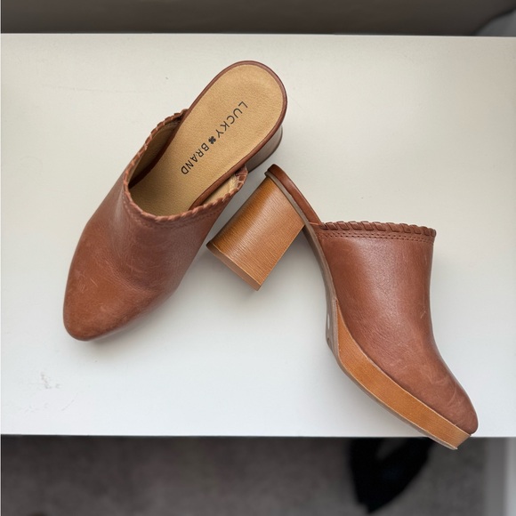 Lucky Brand Shoes - Lucky Brand Brown Leather Mules with Pointed Toe